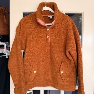 JCrew Cozy Brown Sherpa Pullover Sweater